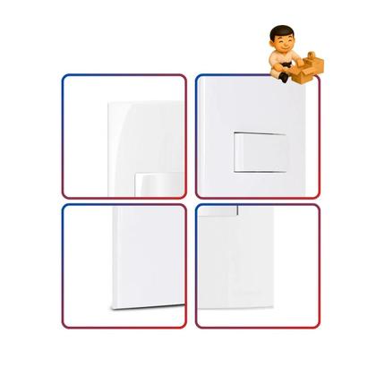 Imagem de Kit 7 Interruptores Simples MG Sleek 10A 4x2 Branco 16017