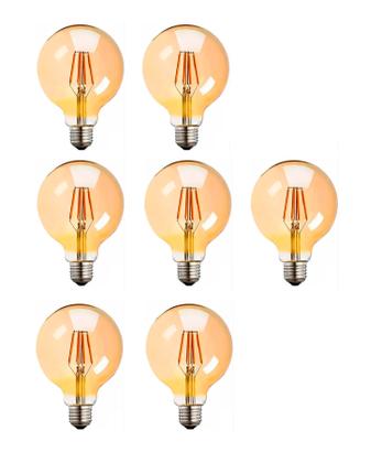 Imagem de Kit 7 Lâmpada Filamento LED Globo G80 4W AMBAR 2200K BIVOLT