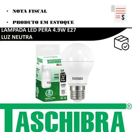 Imagem de Kit 7 Lampada Led Bulbo Pera 4.9w Luz Neutra 4000K E27 Bivolt