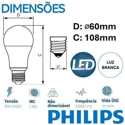 Imagem de Kit 7 Lampada Led Bulbo Philips 4.5w Branco Frio 6500K E27