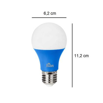 Imagem de Kit 7 Lâmpadas Led Color Bulbo A60 7w Azul E27 Bivolt Kian