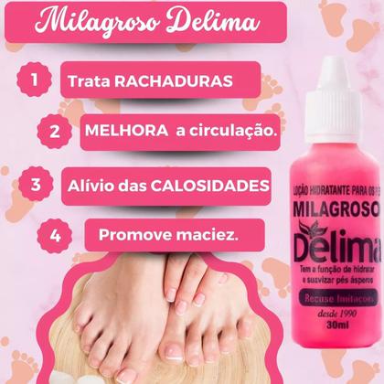 Imagem de Kit 7 Loção Milagroso Delima Suave Fragrance - Fim das Rachaduras nos Pés