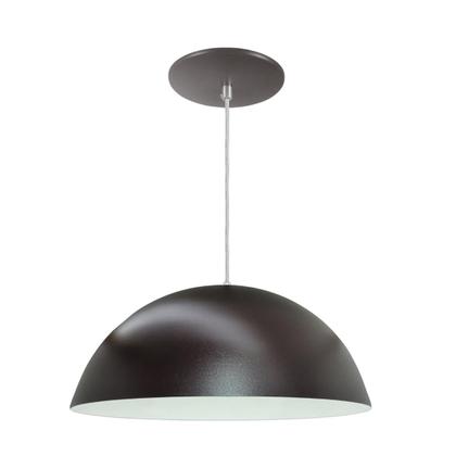 Imagem de Kit 7 Luminária Pendente Meia Lua 34cm Com Interior Branco Brilho Com Fiação 110/220v