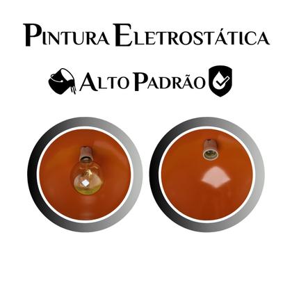 Imagem de Kit 7 Luminária Pendente Meia Lua 34cm Com Interior Laranja Com Fiação 110/220v