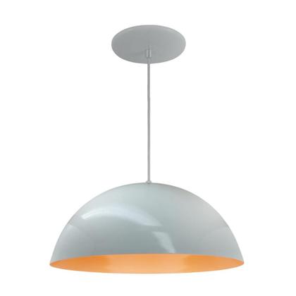 Imagem de Kit 7 Luminária Pendente Meia Lua 34cm Com Interior Laranja Com Fiação 110/220v