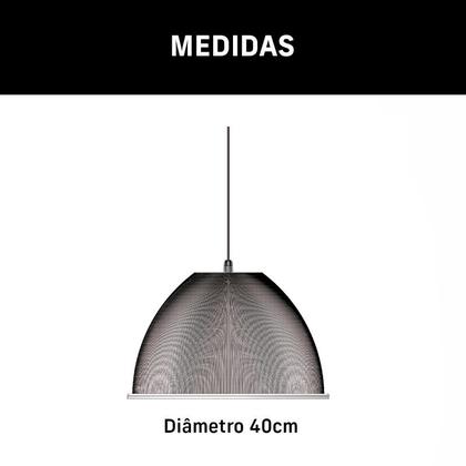 Imagem de Kit 7 Luminárias Para Galpão Industrial 16 Poleg Cristal Cabo Preto 1,1M