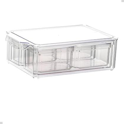 Imagem de Kit 7 Organizadores Geladeira Com Tampa Alimentos Vegetais