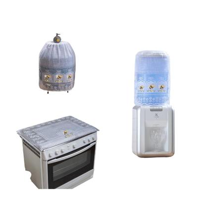 Imagem de Kit 7 Pçs Jogo de Cozinha Rendada Toalha de Mesa Retangular