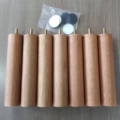 Imagem de Kit 7 Pe Para Cama Box Casal Pés De Madeira 20cm Pé Palito Pés Para Móveis Mel