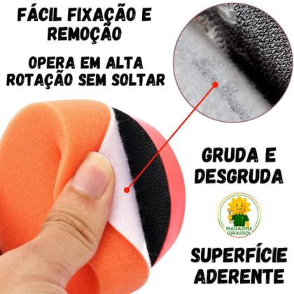 Imagem de Kit 7 Peças 7 Pol. 180mm Discos Espuma Boina Lã Prato Pino M14 Polimento Automotivo KP25