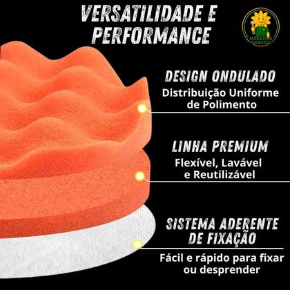 Imagem de Kit 7 Peças 7 Pol. 180mm Discos Espuma Boina Lã Prato Pino M14 Polimento Automotivo KP25