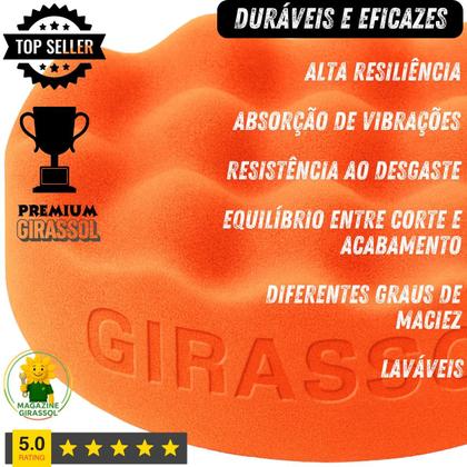 Imagem de Kit 7 Peças 7 Pol. 180mm Discos Espuma Boina Lã Prato Pino M14 Polimento Automotivo KP25