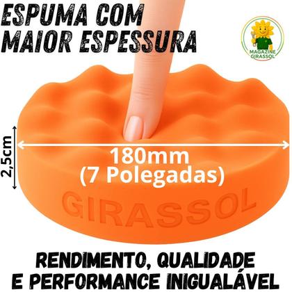 Imagem de Kit 7 Peças 7 Pol. 180mm Discos Espuma Boina Lã Prato Pino M14 Polimento Automotivo KP25