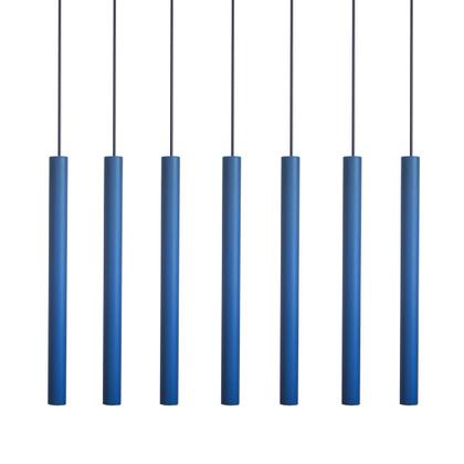 Imagem de Kit 7 Pendente Luminária Tubo Azul 50 Cm