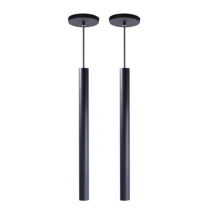 Imagem de Kit 7 Pendente Tubo Cilindro Preto 50 Cm Cabo 4m