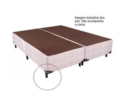 Imagem de Kit 7 Pés Cama Box Ou Baú Casal Ortobom 13cm Tubo Preto forte