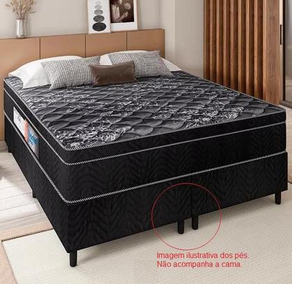 Imagem de Kit 7 Pés Cama Box Ou Baú Casal Ortobom 13cm Tubo Preto forte