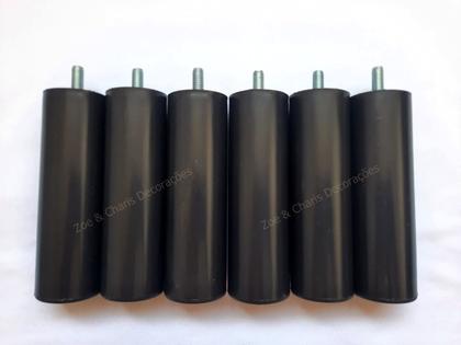 Imagem de Kit 7 Pés Cama Box Ou Baú Casal Ortobom 13cm Tubo Preto forte