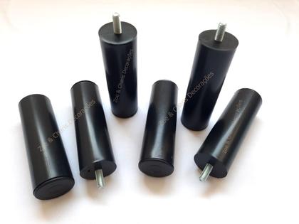 Imagem de Kit 7 Pés Cama Box Ou Baú Casal Ortobom 13cm Tubo Preto forte