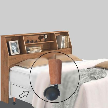 Imagem de Kit 7 Pes De Cama Box Casal com 5 Pé Palito Fixo 2 Rodizios