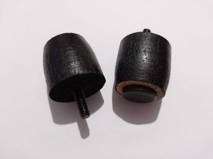 Imagem de Kit 7 Pés Para Cama Box Baú Casal JR Preto Altura 4cm Madeira Maciça