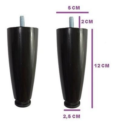 Imagem de Kit 7 Pés Para Cama Box ou Baú Juvene Preto 12cm Com Regulagem