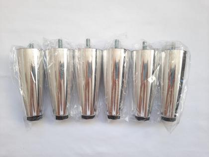 Imagem de Kit 7 Pezinhos Cama Box ou Baú Juvene Cromado 12cm pés Com Regulagem