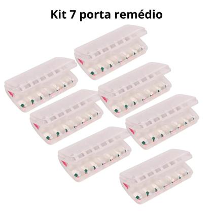 Imagem de Kit 7 Porta Comprimidos Noite e Dia Organizador Semanal de Medicamentos Sanremo Prático