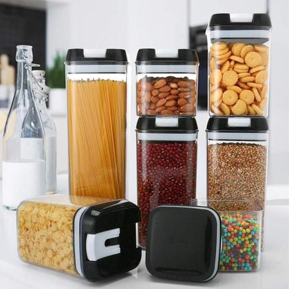 Imagem de Kit 7 Potes Herméticos Porta Alimentos com Trava