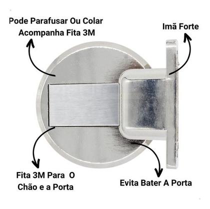 Imagem de Kit 7 Prende Porta Magnetico Trava com Imã Segurador de Porta Magnético Fixador Batedor