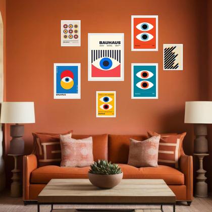 Imagem de Kit 7 Quadros Bauhaus - Famous Geometric Abstract