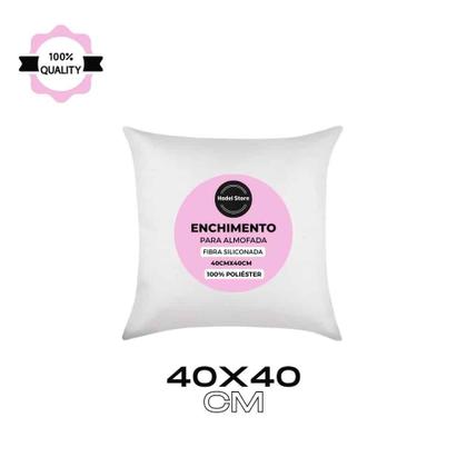 Imagem de Kit 7 Refil Enchimento 40x40 Almofada Fibra Siliconada 250g