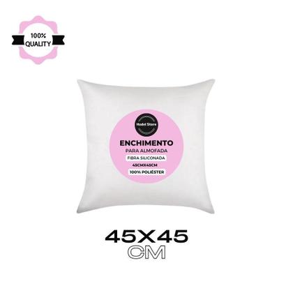 Imagem de Kit 7 Refil Enchimento 45X45 Almofada Fibra Siliconada 300G