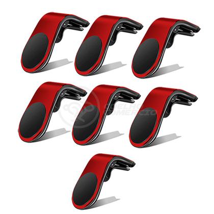 Imagem de Kit 7 Suporte Adaptador Magnético Veicular Universal Car Holder Painel De Carro Tipo L  - VERMELHO