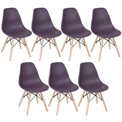 Imagem de Kit - 7 x cadeiras Charles Eames Eiffel DSW - Base de madeira clara
