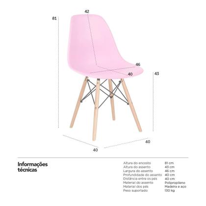 Imagem de Kit - 7 x cadeiras Charles Eames Eiffel DSW - Base de madeira clara