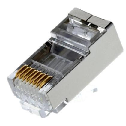 Imagem de Kit 70 Conector Blindado Rj45 Cristal 8P8C Cat6