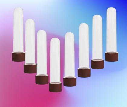 Imagem de Kit 70 Un Tubete Acrílico Com Tampa Marrom 12Cm Para Festas