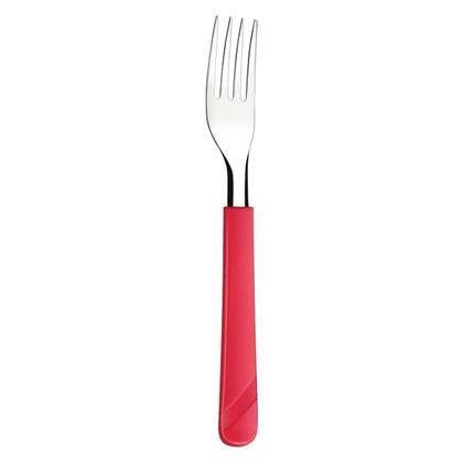 Imagem de Kit 72 Peças Garfos Aço Inox Plástico Vermelho Luna Almoço
