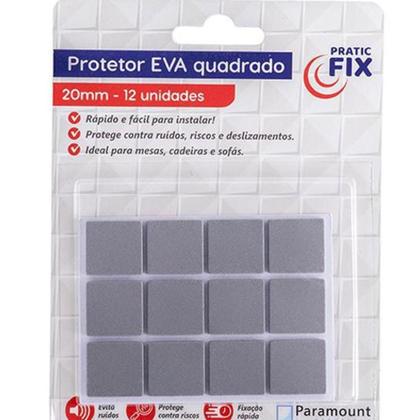 Imagem de Kit 72 Protetor EVA Adesivo Quadrado 20mm Para Móveis