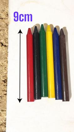 Kit 72un de Giz de cera c/6 cores fino colorido escola curso - Genérica Imagem de Kit 72un de Giz de cera c/6 cores fino colorido escola curso