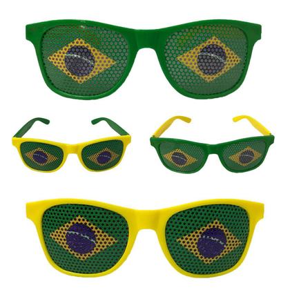 Imagem de Kit 73 Óculos Verde E Amarelo Com Brandeira Do Brasil