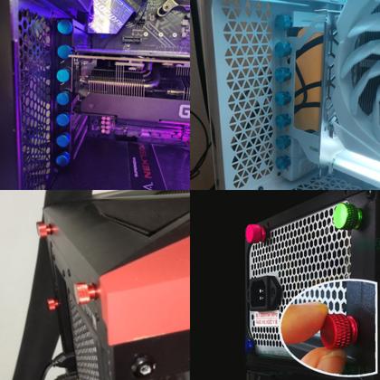 Imagem de Kit 7x Parafuso Gabinete Gamer PC Computador Fonte Slots Placa de Vídeo Lateral em Liga de Alumínio Anodizado