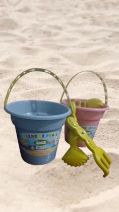 Imagem de Kit 8 baldinhos de praia para desenvolver a criatividade das crianças - Plasmarc