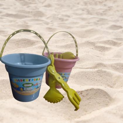 Imagem de Kit 8 baldinhos de praia para desenvolver a criatividade das crianças - Plasmarc