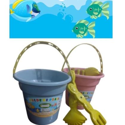 Imagem de Kit 8 baldinhos de praia para desenvolver a criatividade das crianças - Plasmarc
