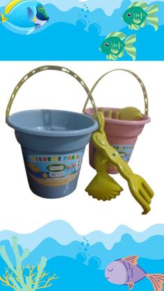 Imagem de Kit 8 baldinhos de praia para desenvolver a criatividade das crianças - Plasmarc