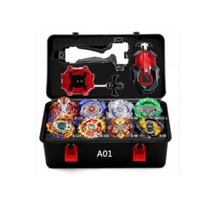 Kit 8 Beyblades Ouro De Metal Com Maleta E Puxadores - Takara Tomy
