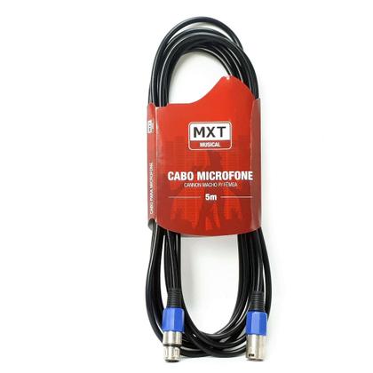Imagem de Kit 8 Cabo Microfone Xlr Canon Balanceado Macho Femea 5m Metros Mxt