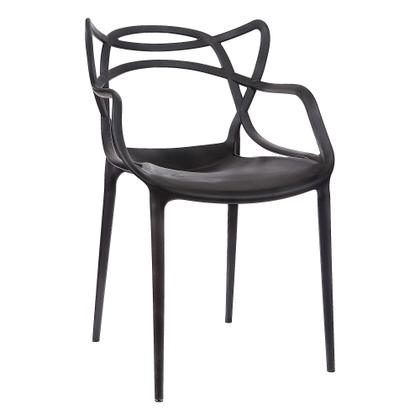 Imagem de Kit 8 Cadeiras Allegra Preta Empilhavel Para Mesa De Jantar Cozinha Sala Jardim Garden life